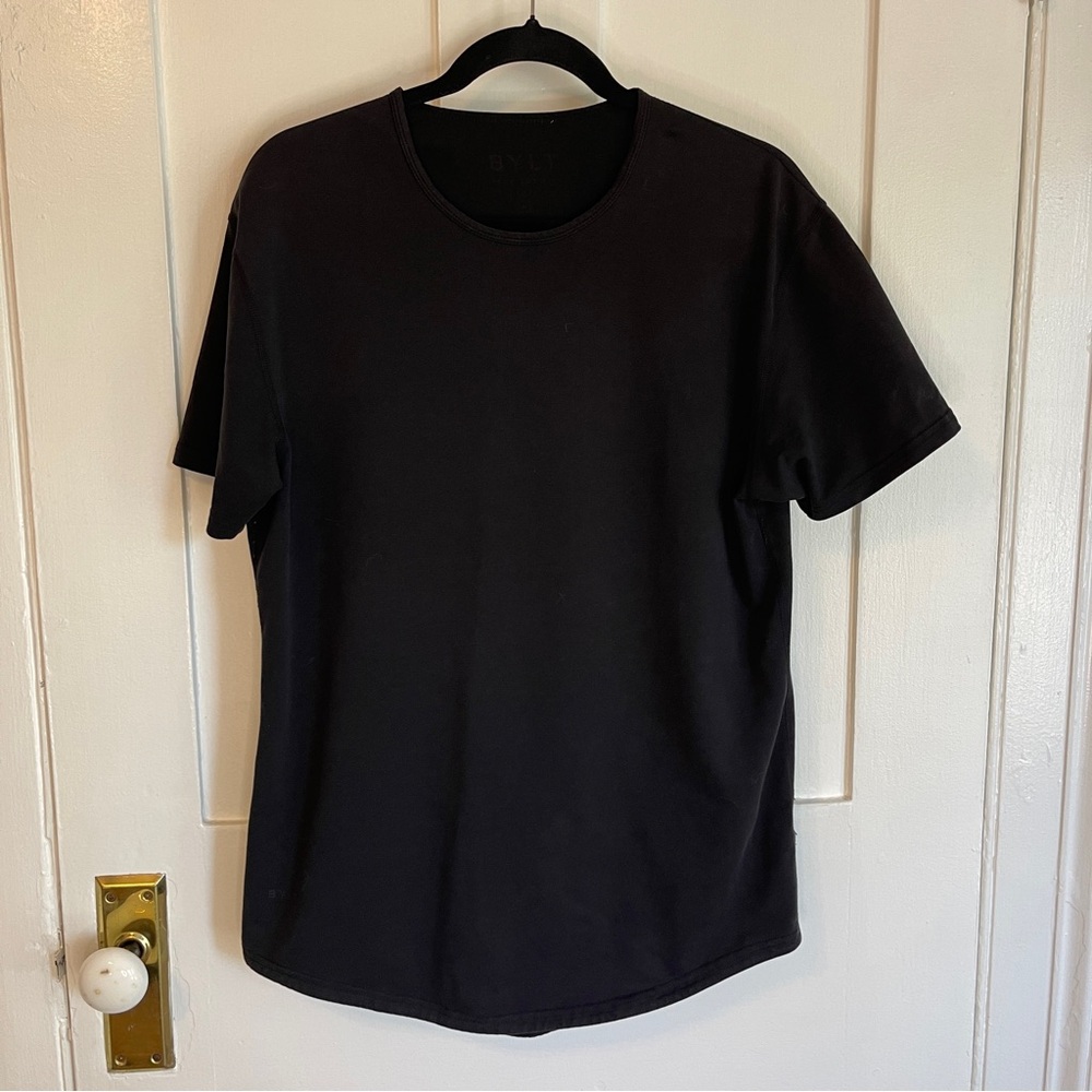 BYLT Premium Basics Drop Cut T-Shirt. Mens size Medium M. Black